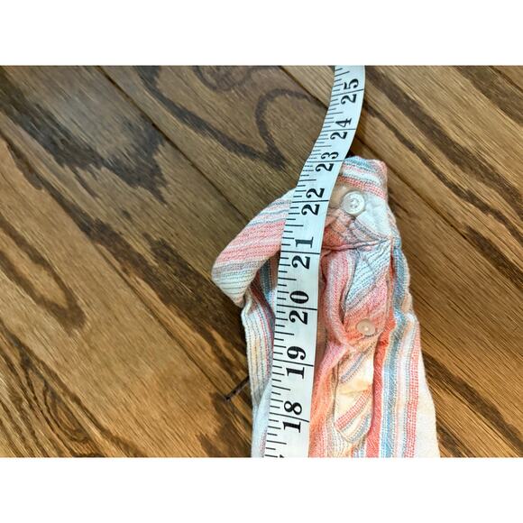 Tommy Hilfiger Linen Striped Pink Button Down Women's Shirt Large Long Sleeve - Picture 4 of 8